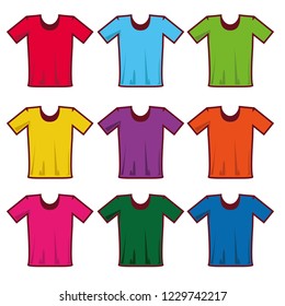 T-shirt vector set . Color T-shirt illustration 