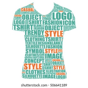 T-shirt vector tag cloud illustration
