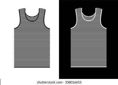 T-shirt vest in vector.Striped T-shirt in vector.