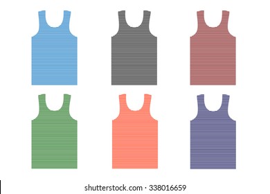 T-shirt vest in vector.Striped T-shirt in vector.