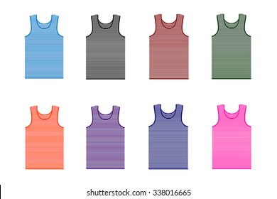 T-shirt vest in vector.Striped T-shirt in vector.