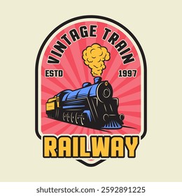 T-shirt vintage train vector design and emblem logo