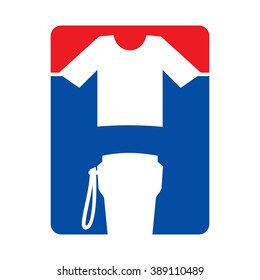t-shirt and water container logo vector.