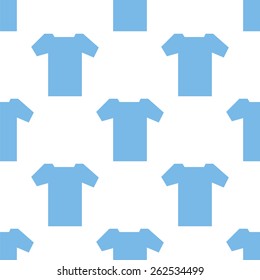 T-shirt white and blue seamless pattern for web design. Vector symbol
