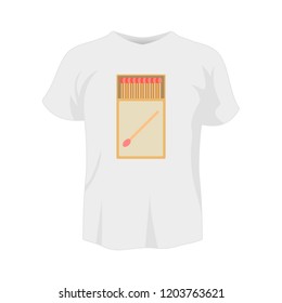 T-shirt white color mockup isolated from background with matches colored