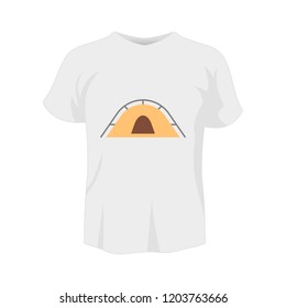 T-shirt white color mockup isolated from background with tent colored