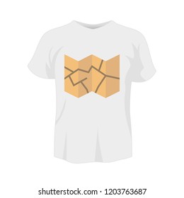 T-shirt white color mockup isolated from background with open card colored