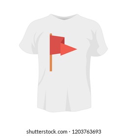 T-shirt white color mockup isolated from background with flag colored