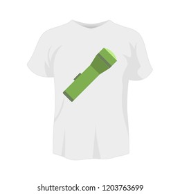 T-shirt white color mockup isolated from background with lamp colored