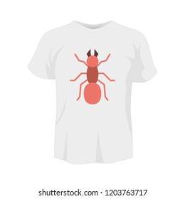 T-shirt white color mockup isolated from background with ant colored
