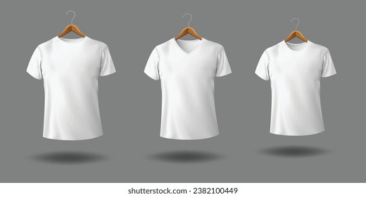 Tshirt White Mockup with short sleeves front view vector