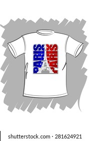 T-shirt white Paris vector