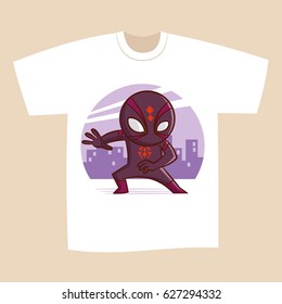 T-shirt White Print Design Superhero Spider