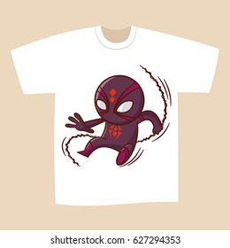 T-shirt White Print Design Superhero Spider