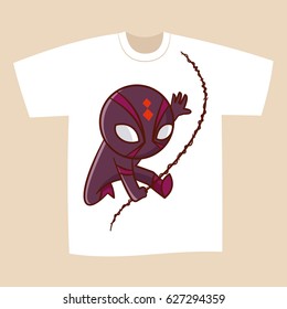 T-shirt White Print Design Superhero Spider
