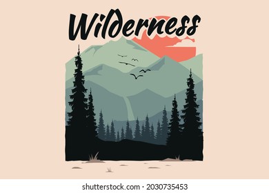 T-shirt wilderness pine mountain flat nature