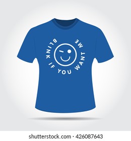 T-shirt With Wink Smiley Face 