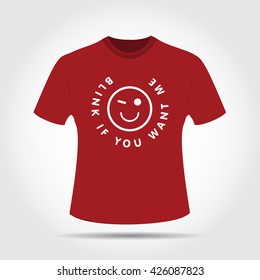 T-shirt With Wink Smiley Face 