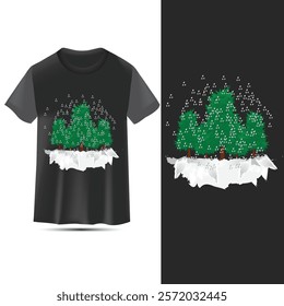 t-shirt with winter season design 