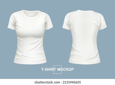 T-shirt woman mockup front and back illustrations