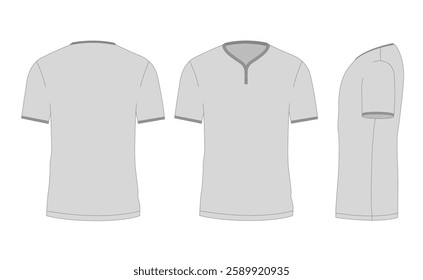 T-shirt  Y Neck design illustration for mockup 