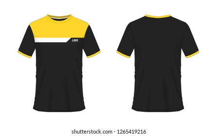 T-shirt yellow and black soccer or football template for team club on white background. Vector illustration eps 10.