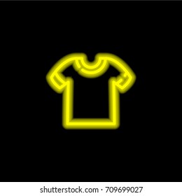 T-shirt yellow glowing neon ui ux icon. Glowing sign logo vector