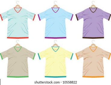 T-shirts are in the 6 different color