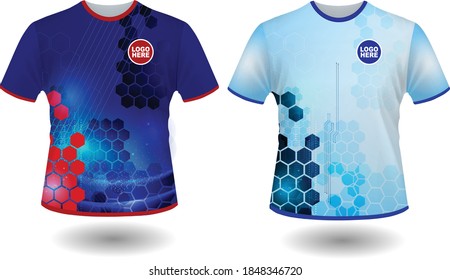 t-shirts with abstract hexagons background