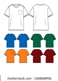 
T-shirts Button style vector template.
front and back view.