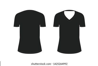 Vector Mockup Template Tshirt Black White Stock Vector (Royalty Free ...