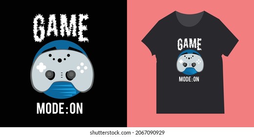 T-shirts and clothes in trendy design style with gamepad, typography. can be applied in the form of t-shirts, posters and other print media
