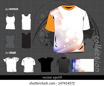 T-shirts collection. Vector design