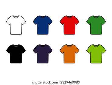 T-shirts colored clothing set vector illustrations