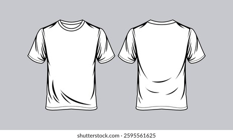 T-Shirts design concept flat design vector illustration, T-Shirts design mockup template Front and Back Views