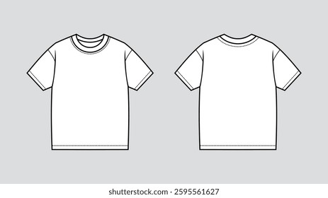 T-Shirts design concept flat design vector illustration, T-Shirts design mockup template Front and Back Views