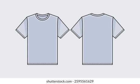 T-Shirts design concept flat design vector illustration, T-Shirts design mockup template Front and Back Views