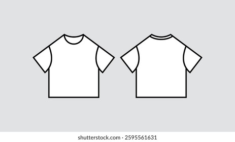 T-Shirts design concept flat design vector illustration, T-Shirts design mockup template Front and Back Views