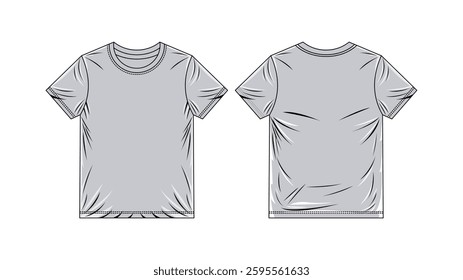 T-Shirts design concept flat design vector illustration, T-Shirts design mockup template Front and Back Views