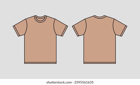 T-Shirts design concept flat design vector illustration, T-Shirts design mockup template Front and Back Views