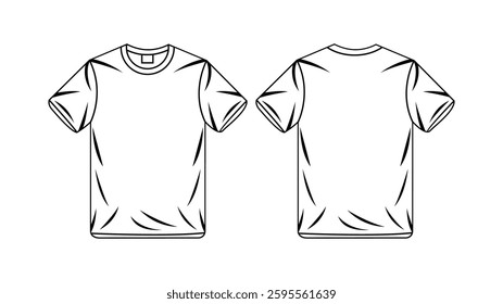 T-Shirts design concept flat design vector illustration, T-Shirts design mockup template Front and Back Views