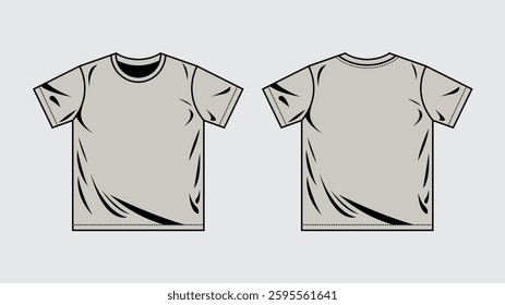 T-Shirts design concept flat design vector illustration, T-Shirts design mockup template Front and Back Views