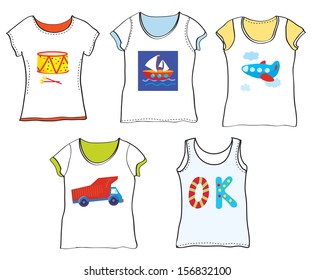 T-shirts design for kids with toys cartoon