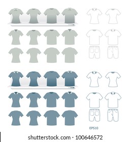 tshirts fashion set vector