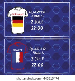 T-shirts with flags. Hand drawn t-shirt with flag and football pattern. 