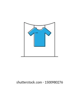 T-shirts hanging on a clothesline vector icon symbol isolated on white background