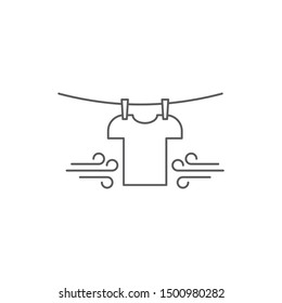 T-shirts hanging on a clothesline vector icon symbol isolated on white background