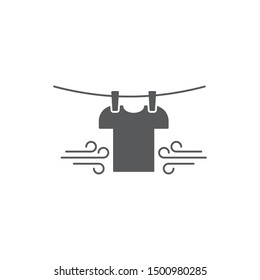 T-shirts hanging on a clothesline vector icon symbol isolated on white background