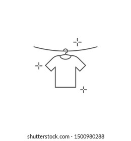 T-shirts hanging on a clothesline vector icon symbol isolated on white background