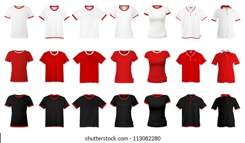 T-shirts and hats template.